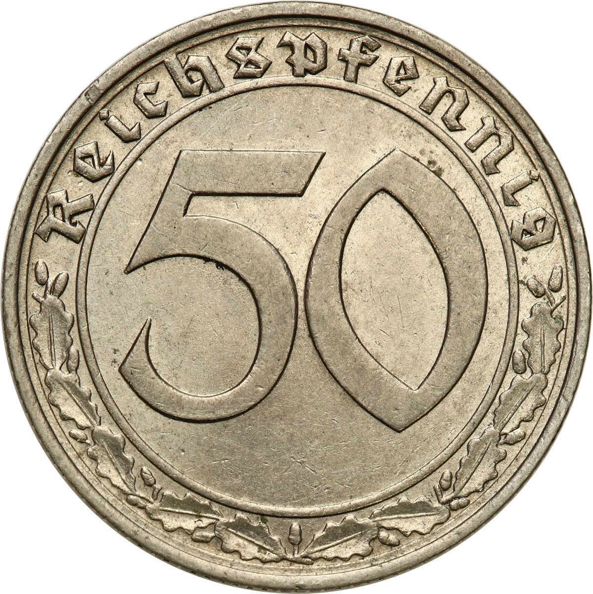 Niemcy III Rzesza. 50 fenigów 1939 F, Stuttgart